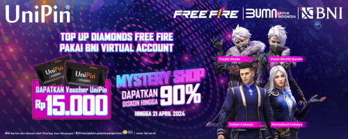 Mystery Shop Hadir Kembali! Dapatkan Diskon Hingga 90% dan Bonus Voucher UniPin Pakai BNI VA